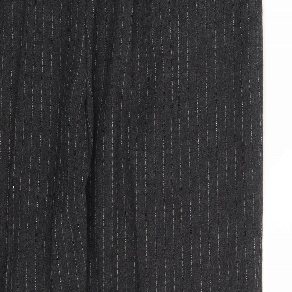 BHS Womens Grey Striped Chino Trousers Size 16 L27 in