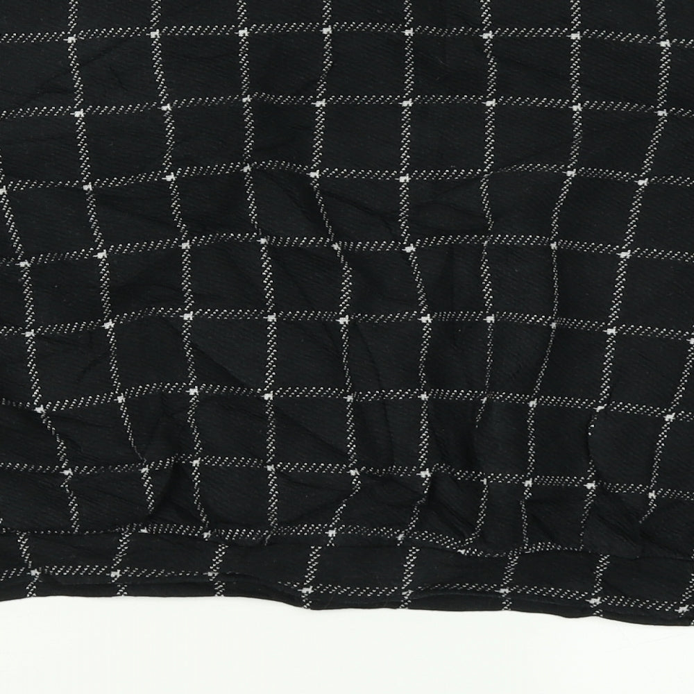 Divided Womens Black Check Cropped T-Shirt Size S