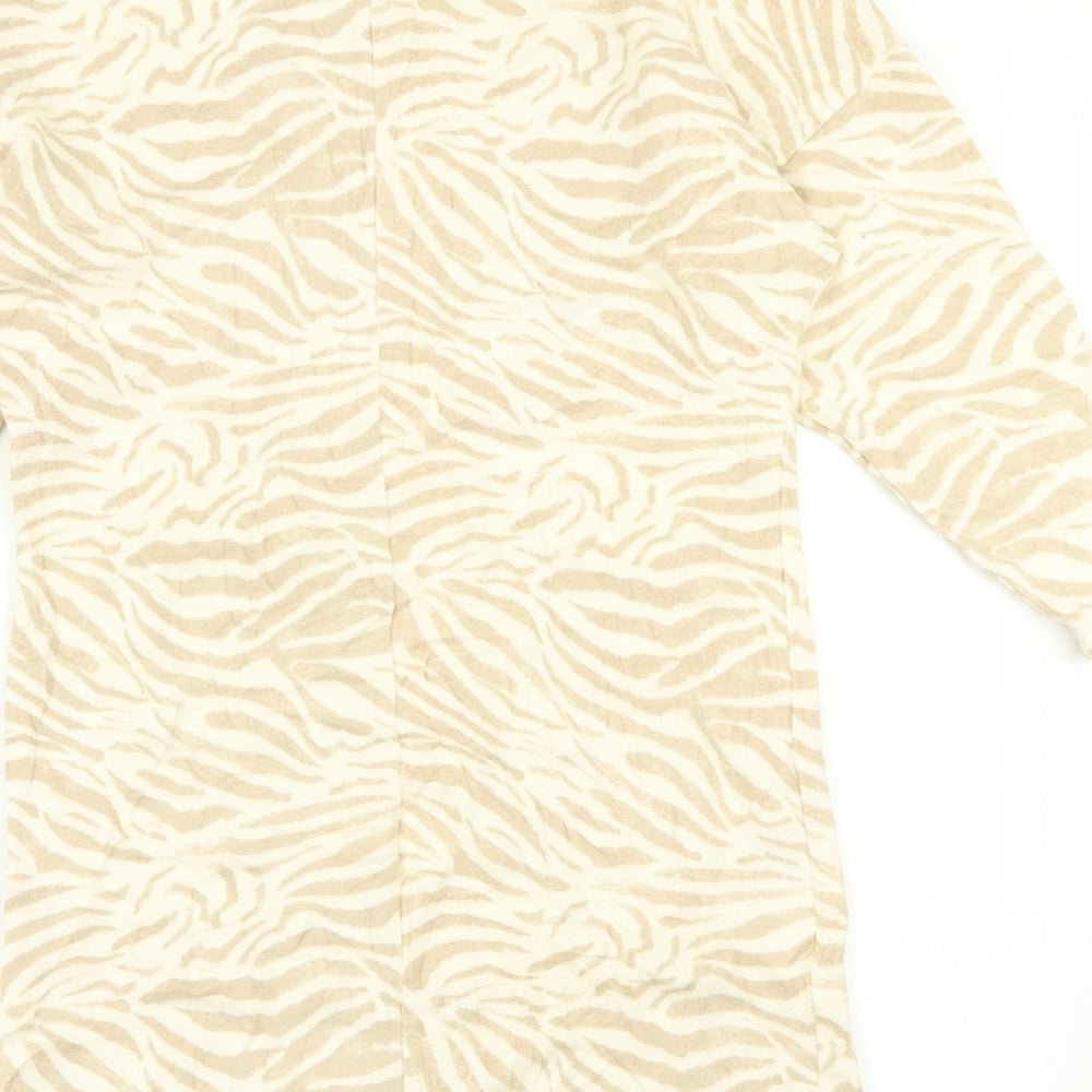 H&M Womens Brown Animal Print A-Line Size S