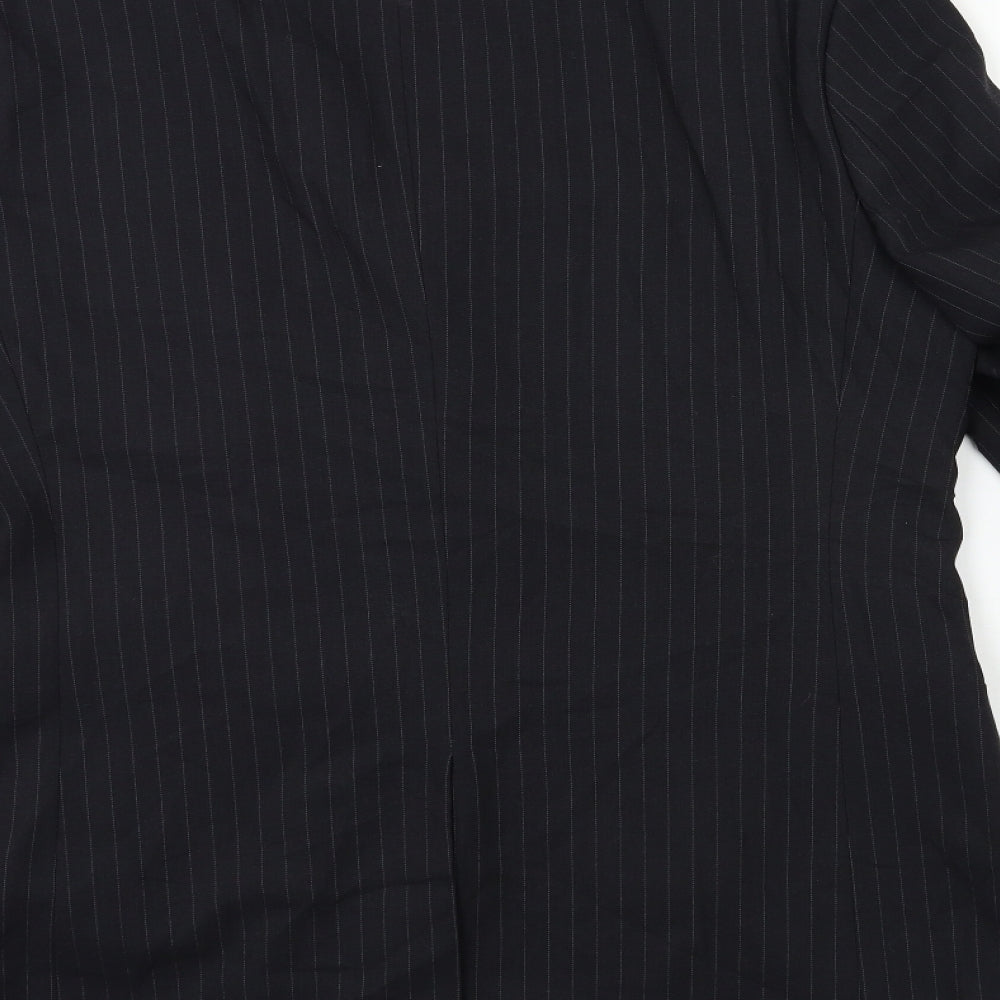 City Survival Mens Black Striped Jacket Suit Jacket Size 40