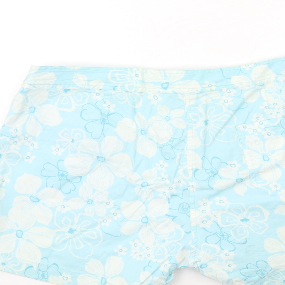 Preworn Womens Blue Floral Cargo Shorts Size 32 in