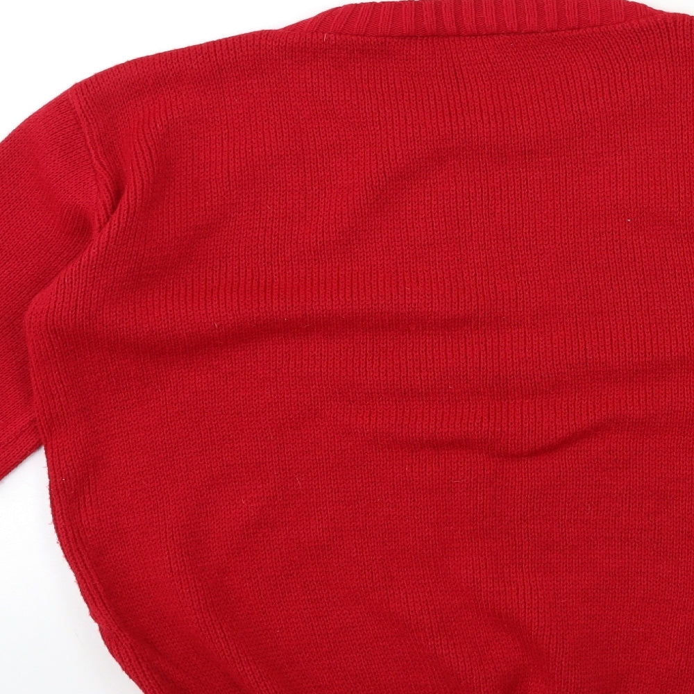 gazelle Mens Red Knit Pullover Jumper Size S