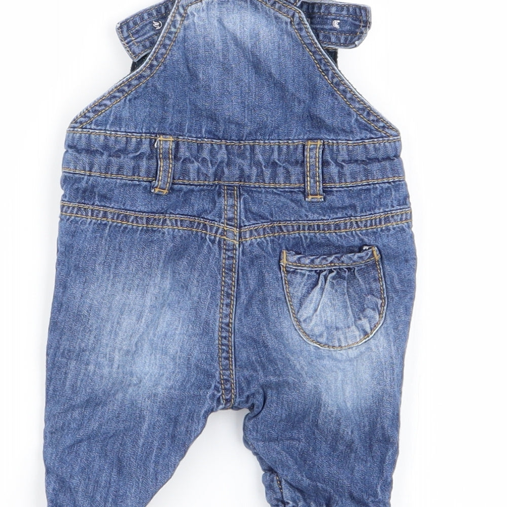 m Girls Blue Dungaree One-Piece One Size