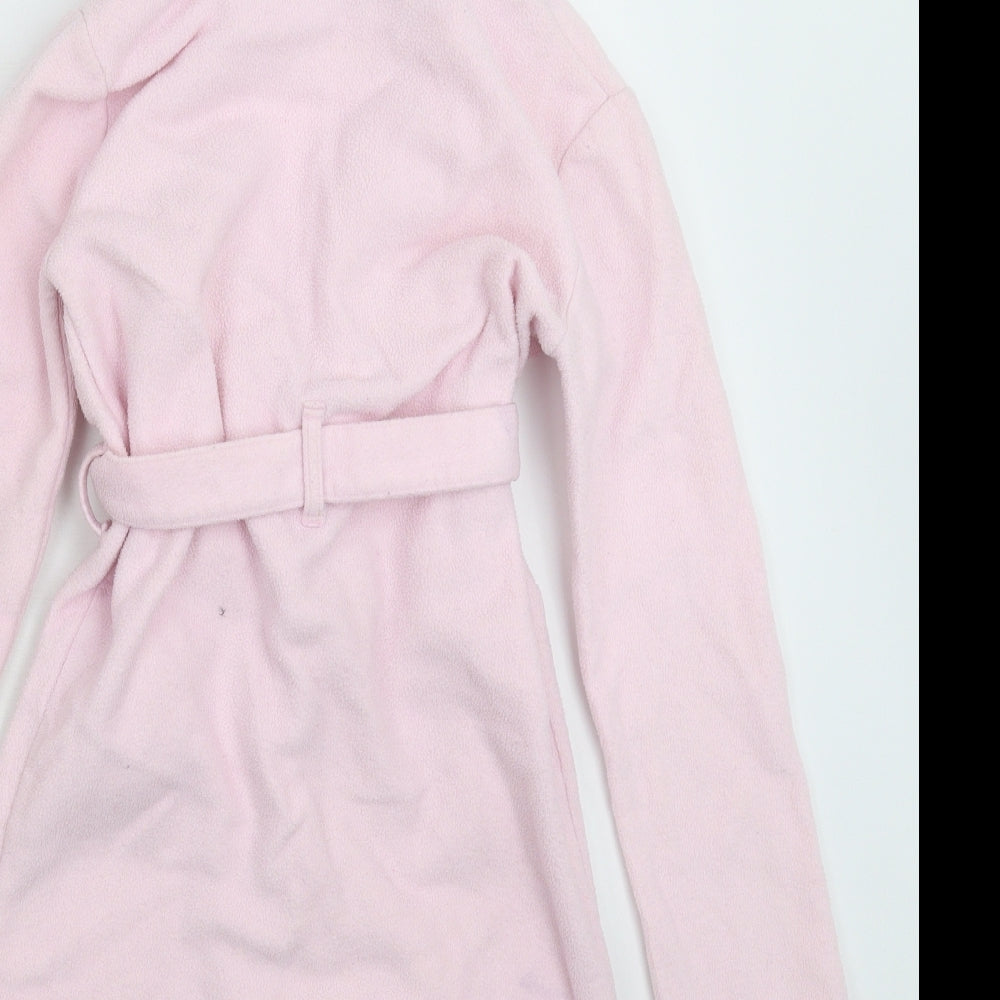 OshKosh B’gosh Girls Pink Solid Fleece Kimono Robe Size 10 Years