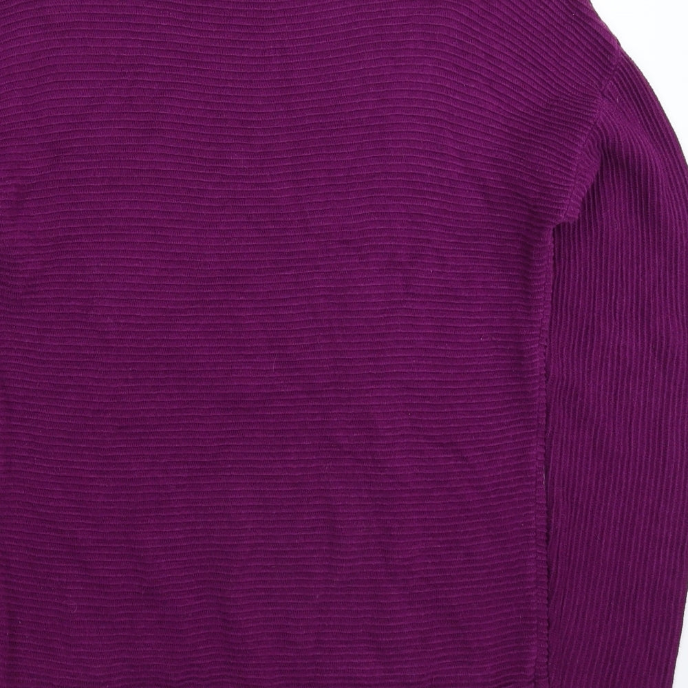 Garcia Womens Purple Knit Pullover Jumper Size XS