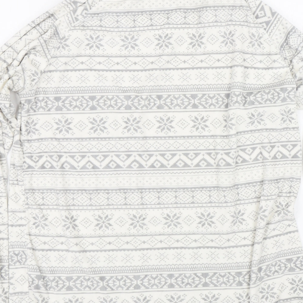 Primark Womens White Fair Isle Top Pyjama Top Size XS