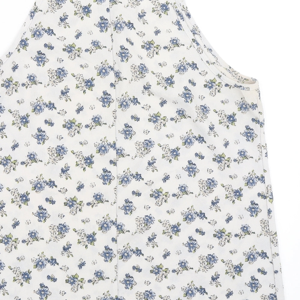 Cameo Rose Womens White Floral Basic Tank Size 14