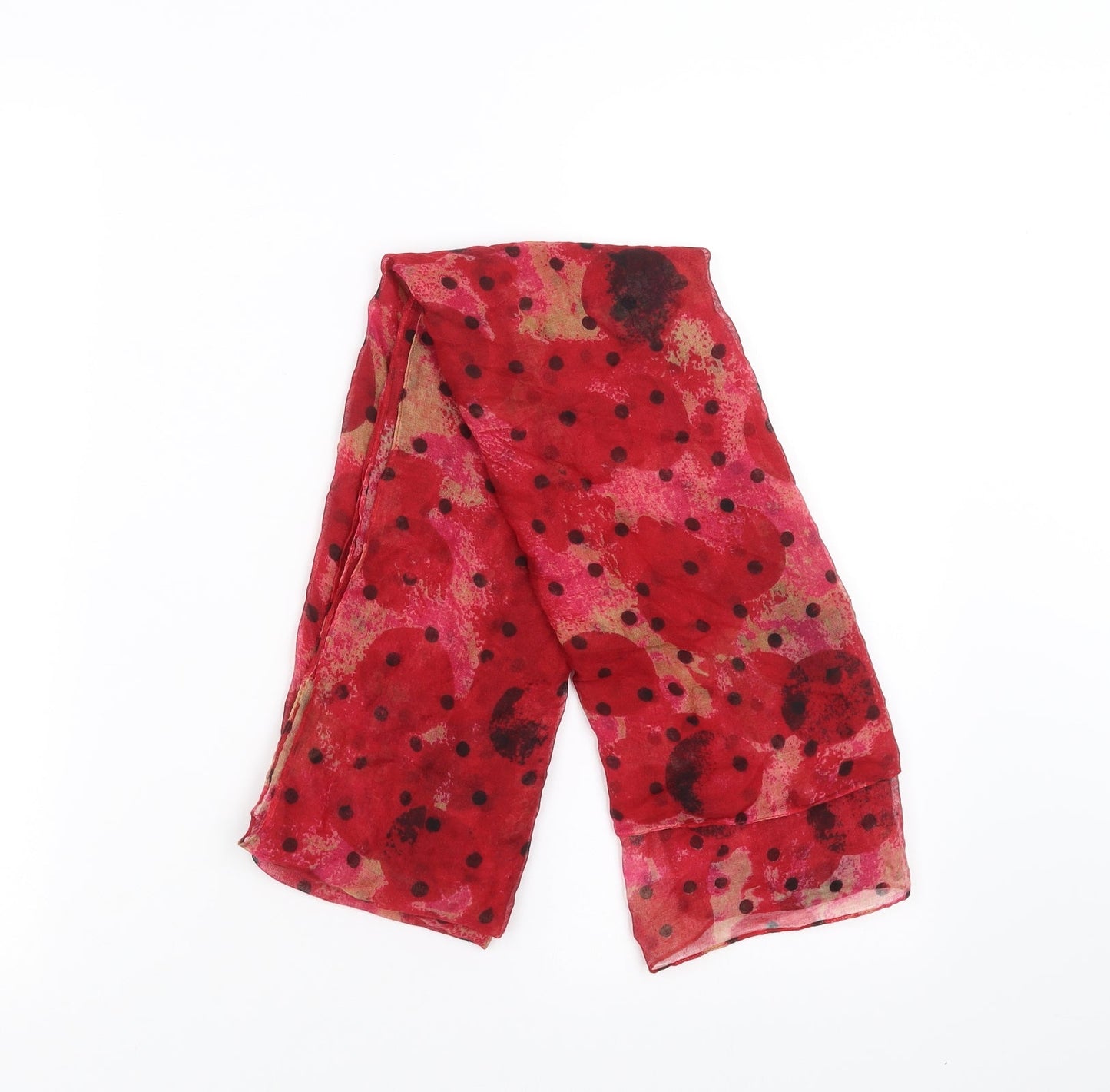 Preworn Womens Red Geometric Scarf