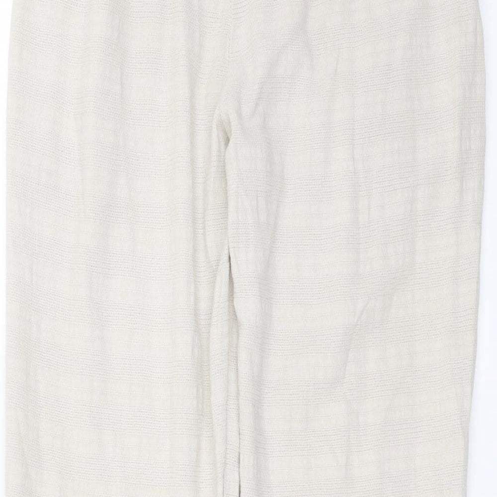 Preworn Womens Beige Striped Trousers Size 28 in L28 in