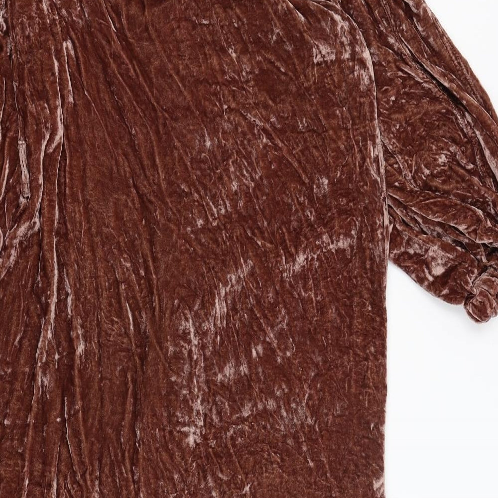 Miraka Womens Brown Shirt Dress Size XS