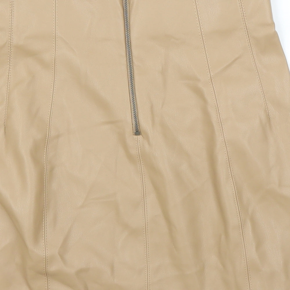prew Womens Beige A-Line Skirt Size S