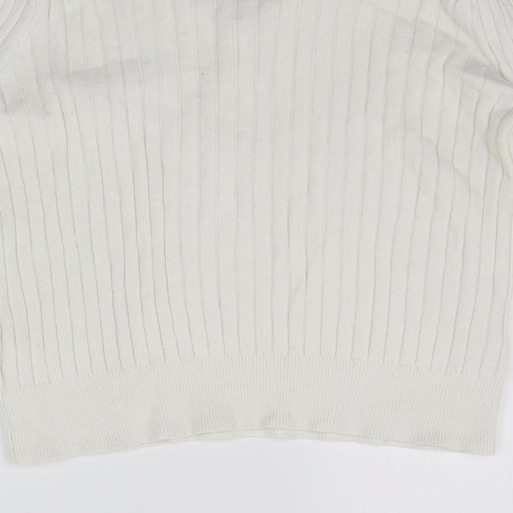 Primark Womens White Pullover Jumper Size M
