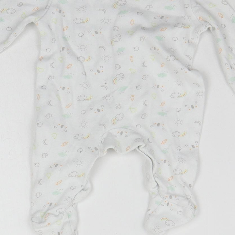 F&F Baby White Geometric Babygrow One-Piece Size 0-3 Months