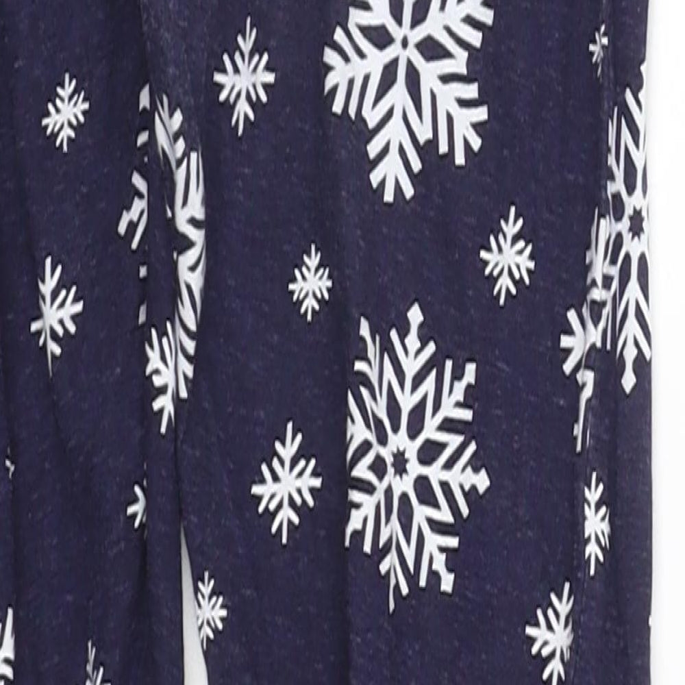 B&M Girls Blue Geometric Top Pyjama Pants Size 7-8 Years - SNOW FLAKE