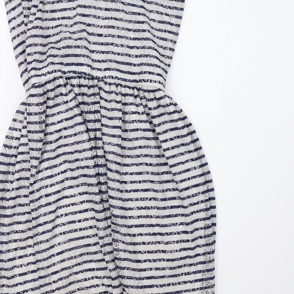H&M Womens Grey Striped A-Line Size S