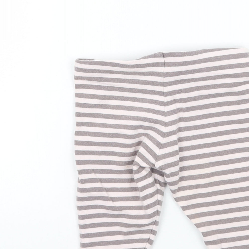 Next Baby Pink Striped Sweatpants Trousers Size 3-6 Months