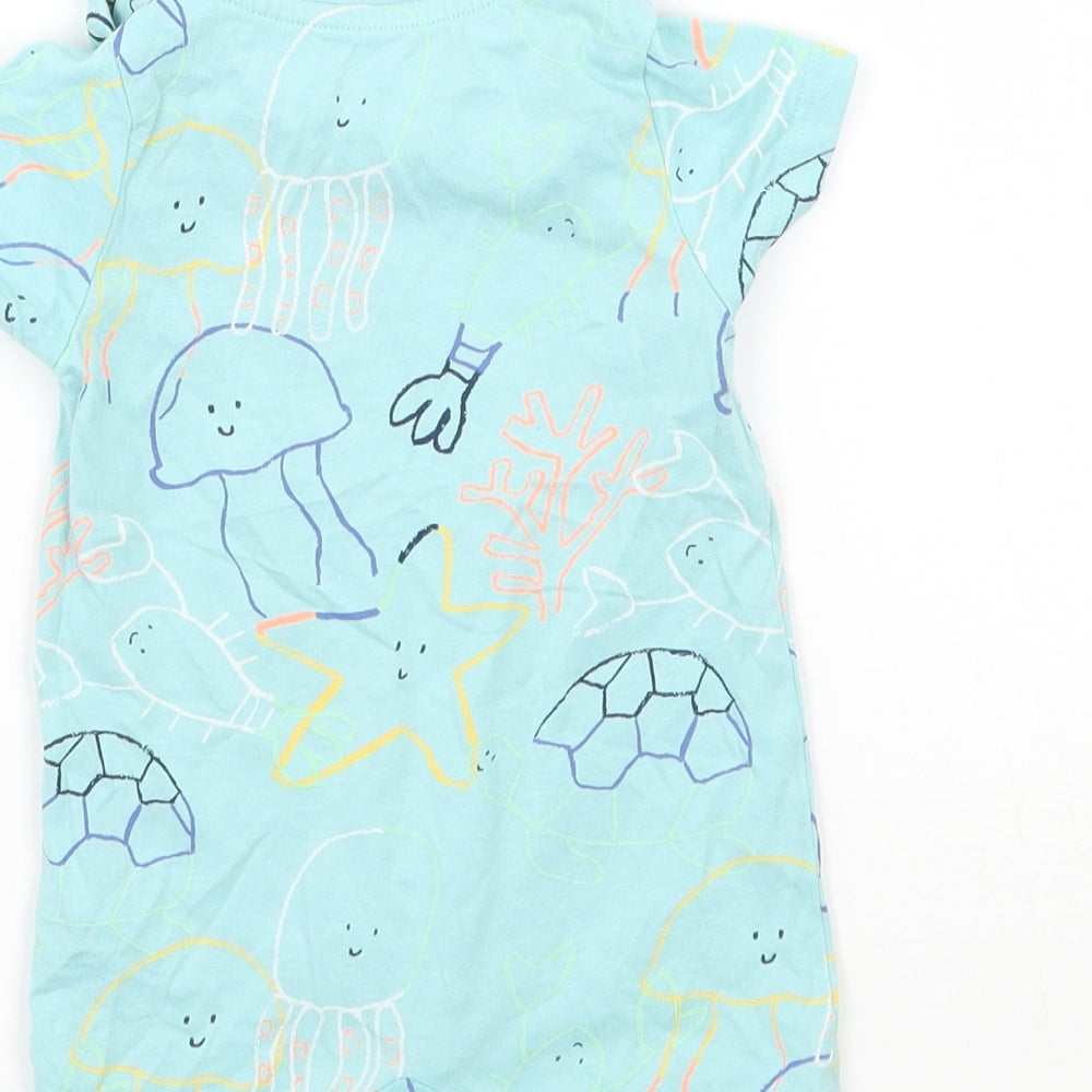 Marks and Spencer Baby Blue Geometric Babygrow One-Piece Size 0-3 Months