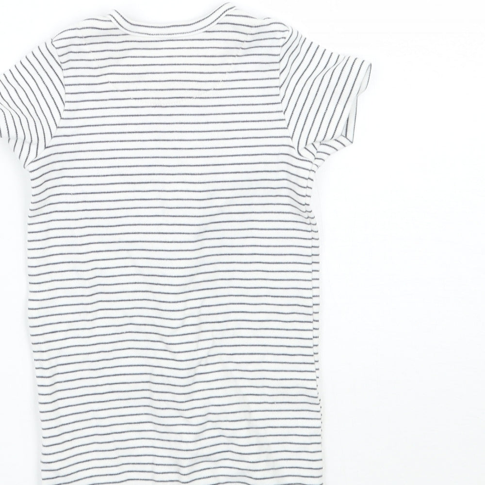 Mammass Baby White Striped Babygrow One-Piece Size 6-9 Months