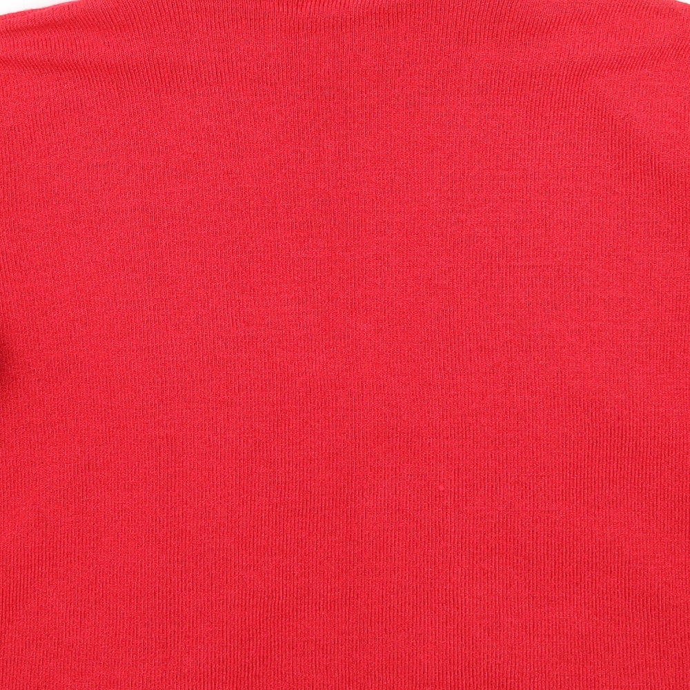 Elegant Collection Womens Red Cardigan Jumper Size L
