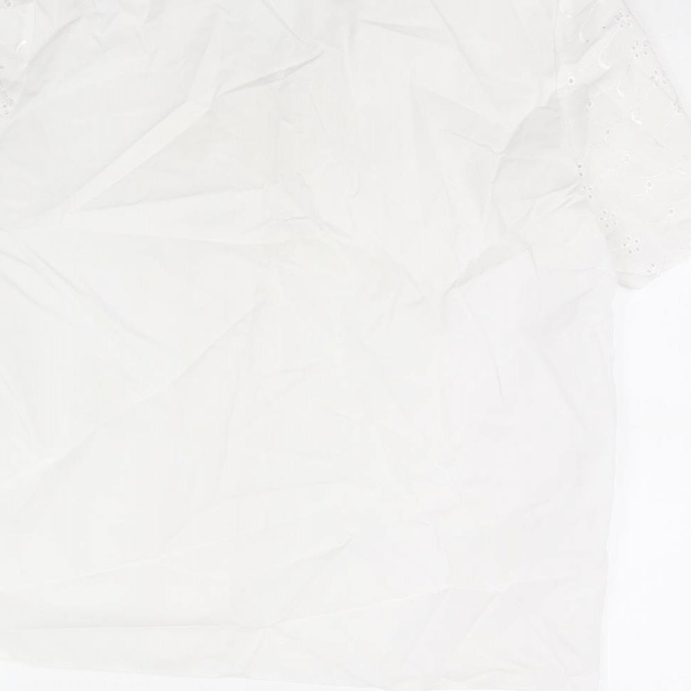 Style cut Womens White Basic Button-Up Size 14