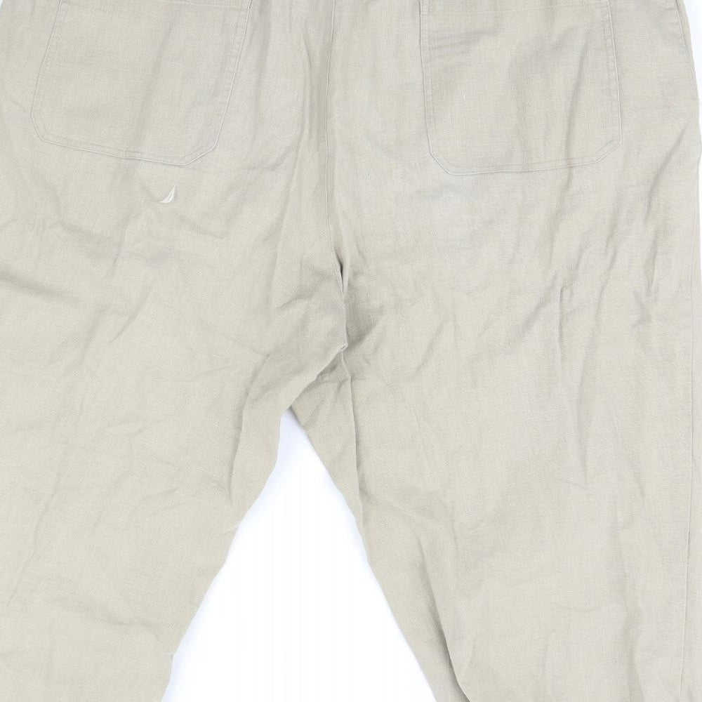 B natural Womens Beige Cargo Trousers Size XL L20 in