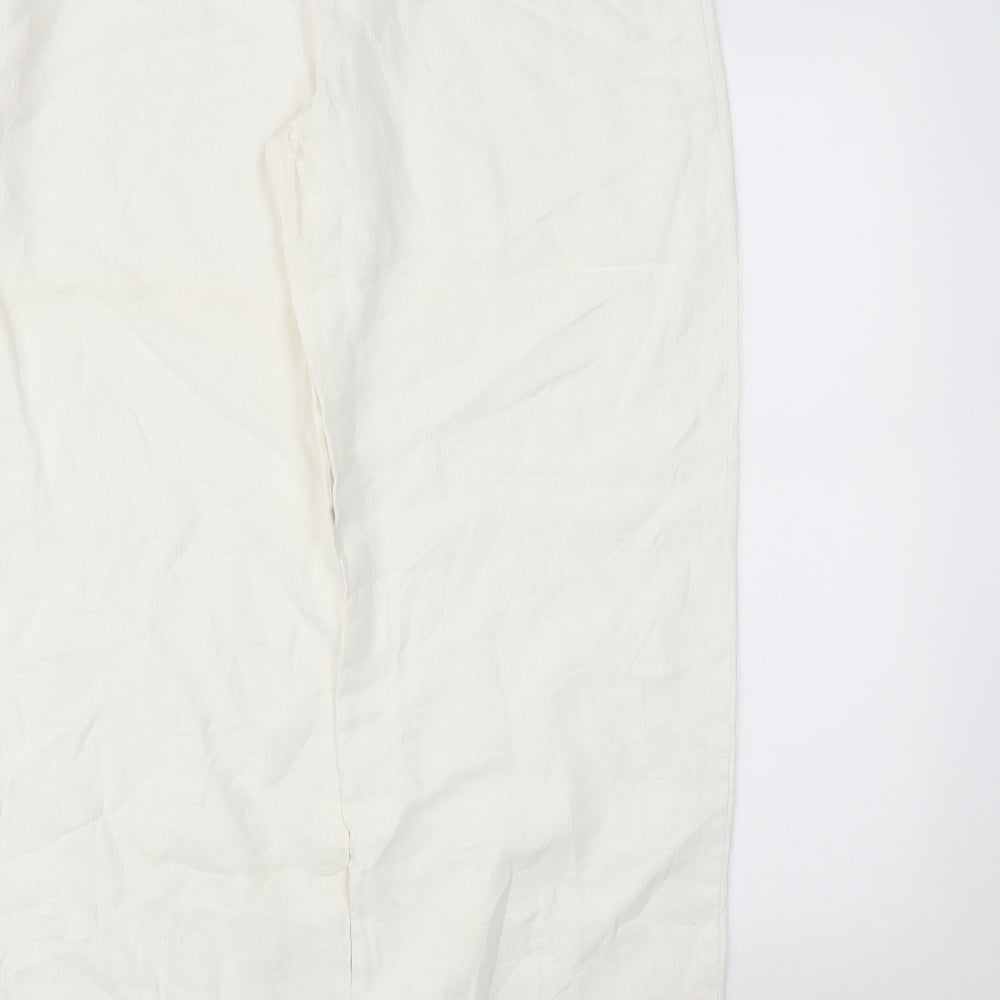 Molton Womens White Trousers Size 14 L28 in