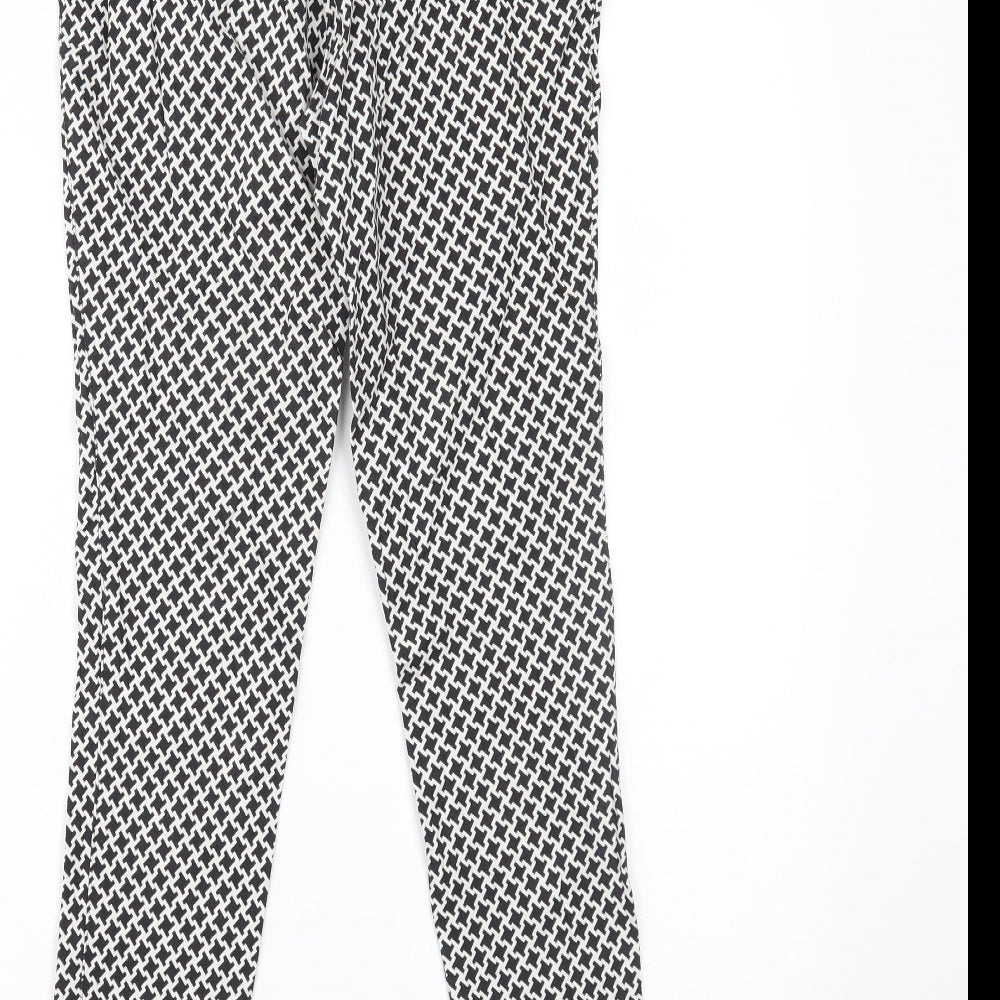 Dorothy Perkins Womens Black Houndstooth Sweatpants Trousers Size 8 L23 in