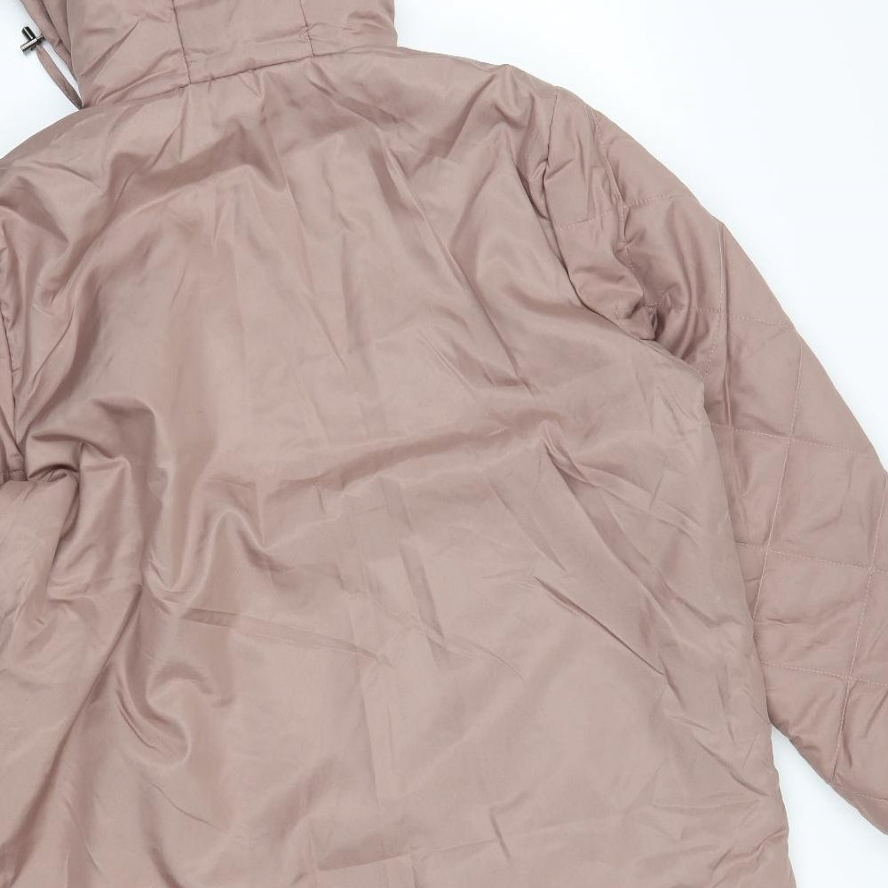 anne de lancay Womens Beige Rain Coat Coat Size L