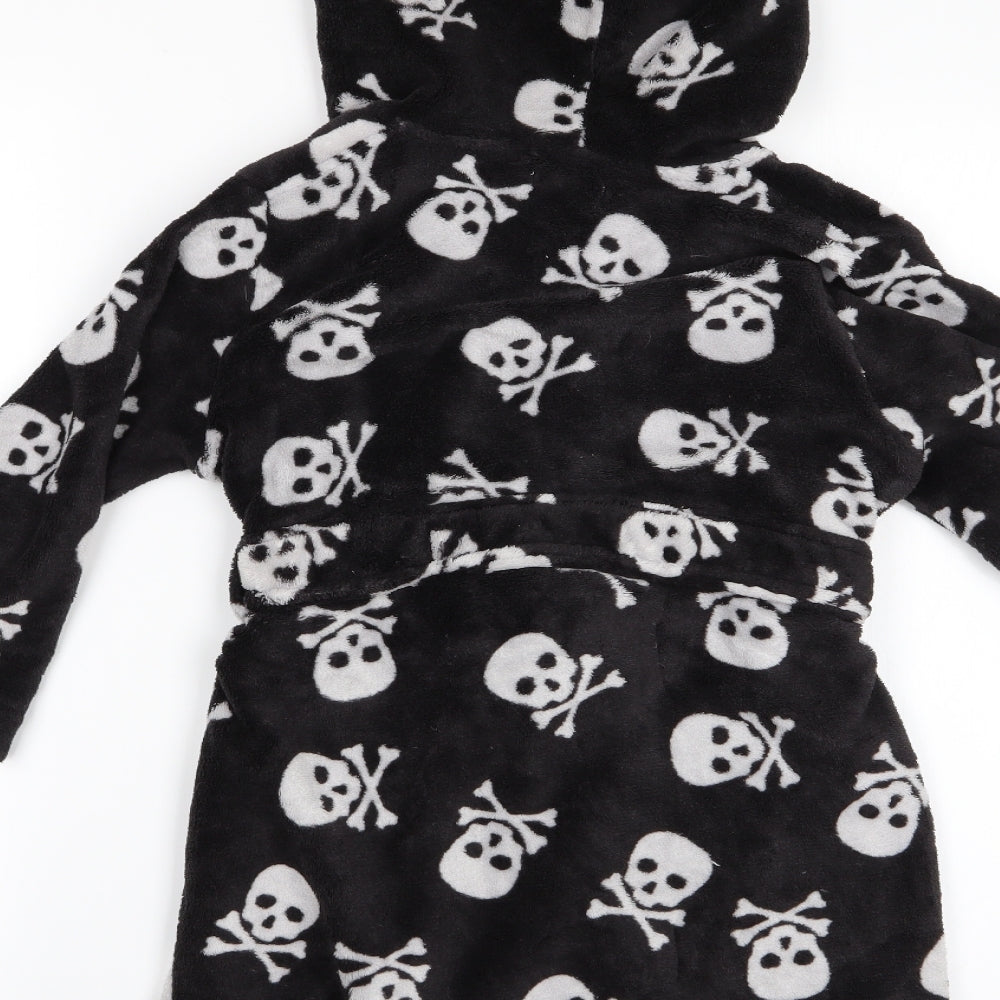 Bluezo Boys Black Gown Size 5-6 Years - Skull & Crossbone Print