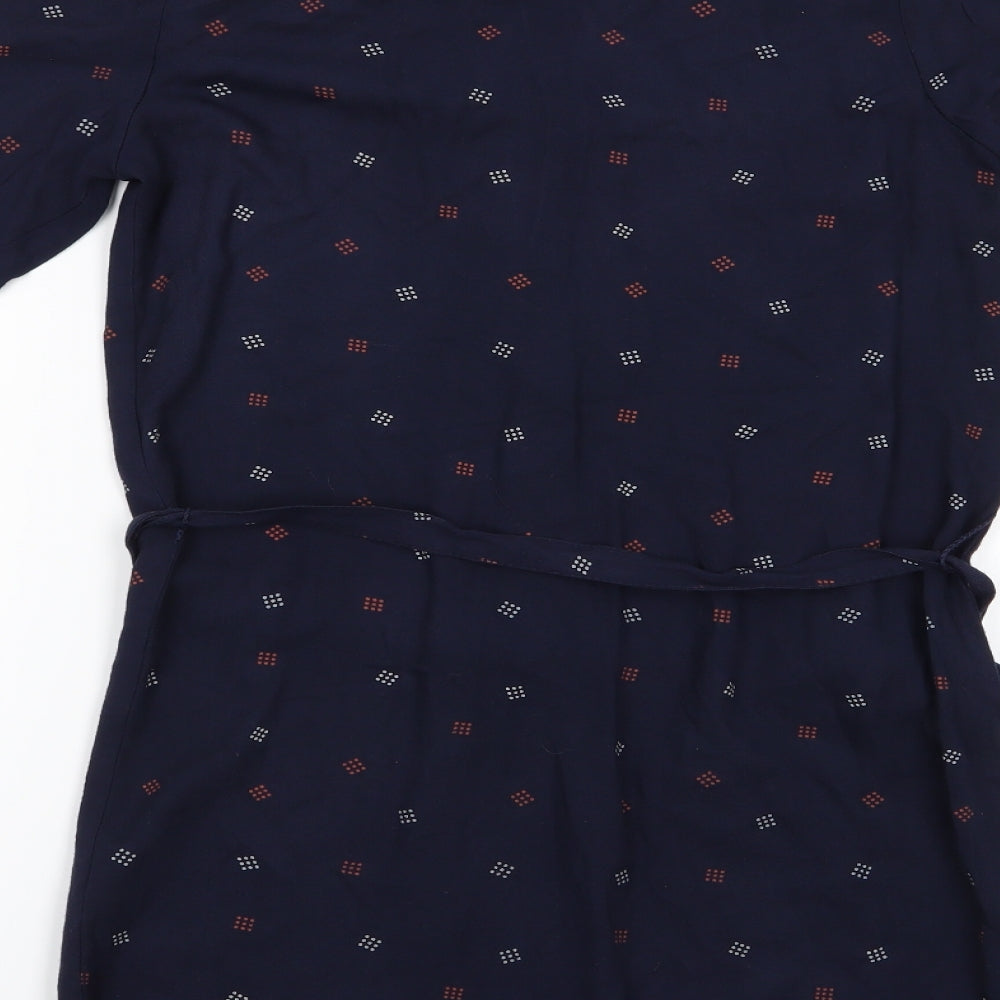 La Redoute Girls Blue Geometric Shirt Dress Size 10 Years