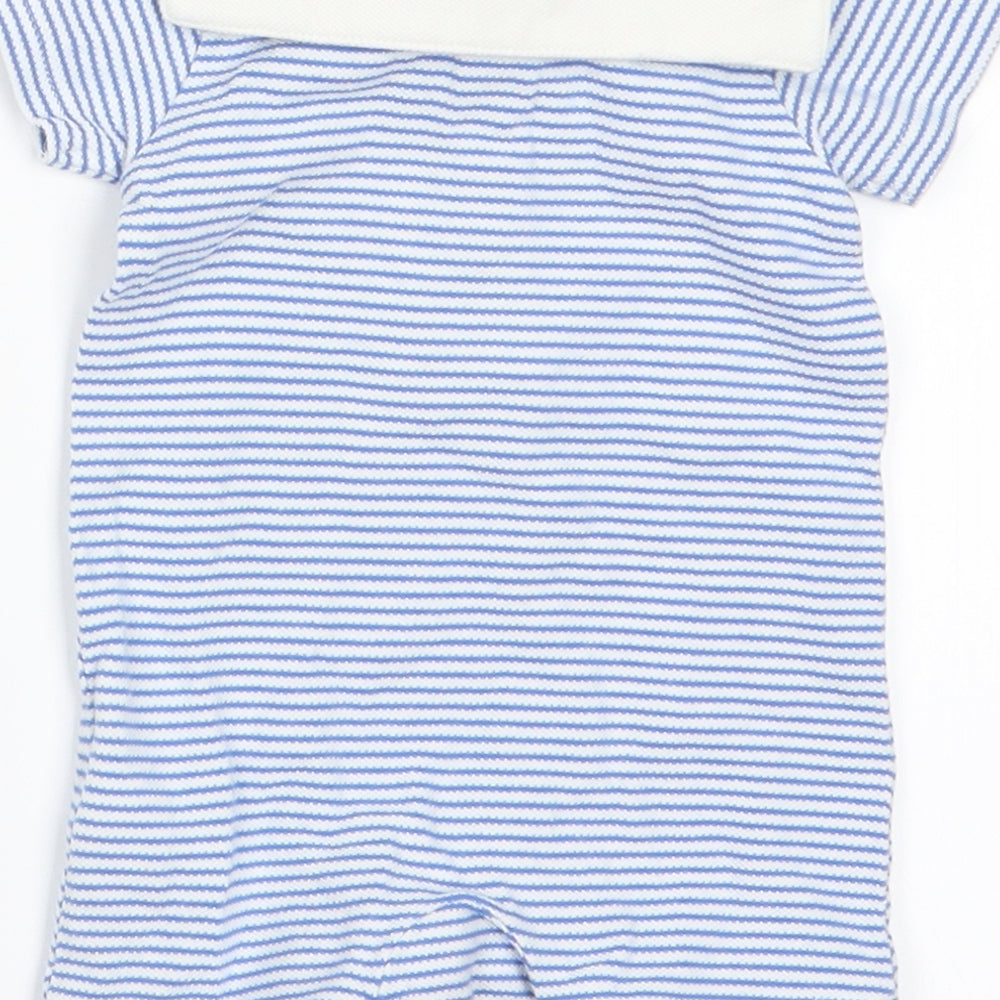 Marks Boys Blue Striped Romper One-Piece - Dolphin on Back Collar