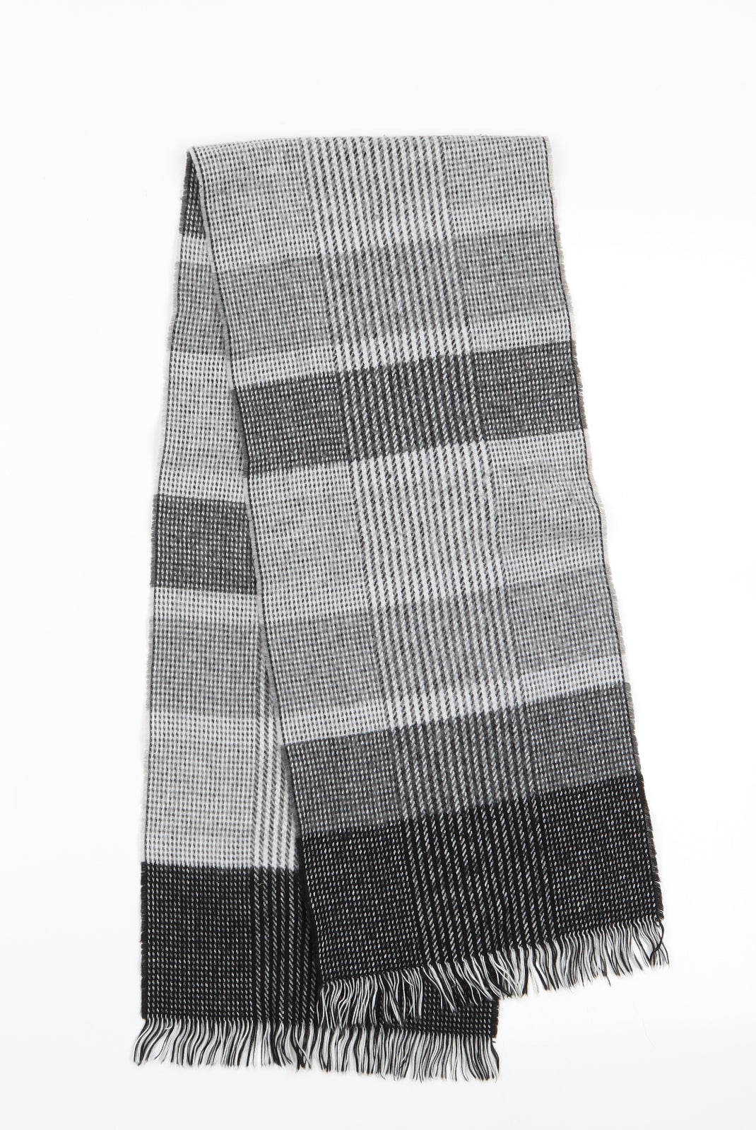 Preworn Mens Grey Plaids & Checks Scarf One Size