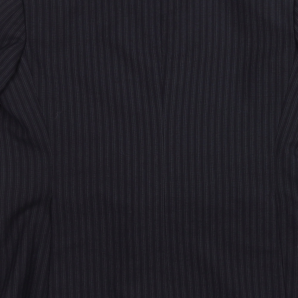 Preworn Mens Black Striped Jacket Suit Jacket Size 42