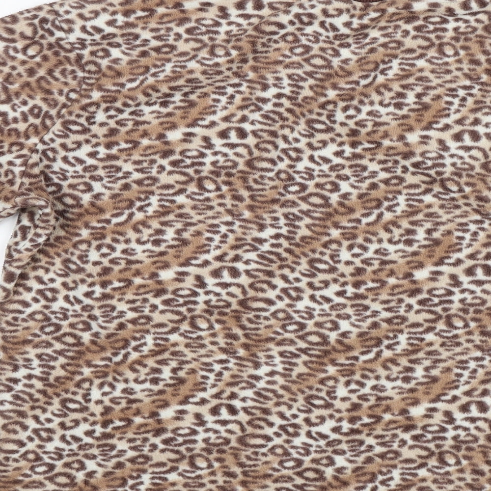 Preworn Womens Brown Animal Print Top Pyjama Top Size S
