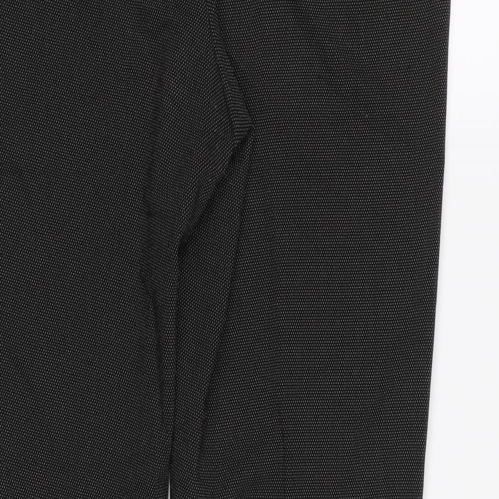 Marks & Spencer Womens Black Plaid Trousers Size 12 L28 in