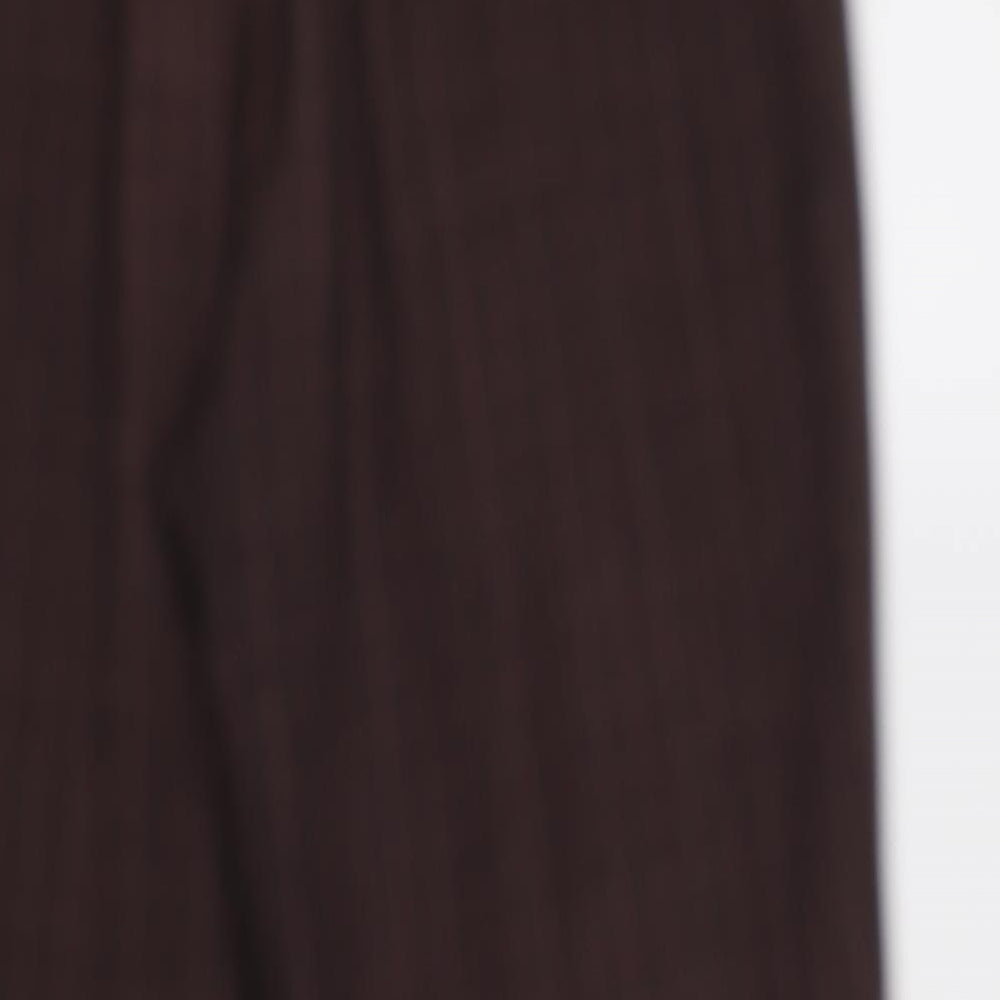 Bonmarché Womens Purple Check Trousers Size 16 L25 in - Elastic Waist Band