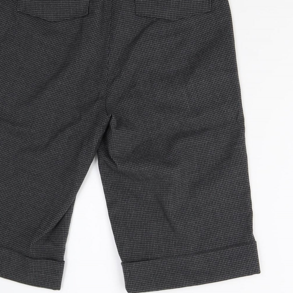 AWAW Womens Grey Houndstooth Bermuda Shorts Size 10