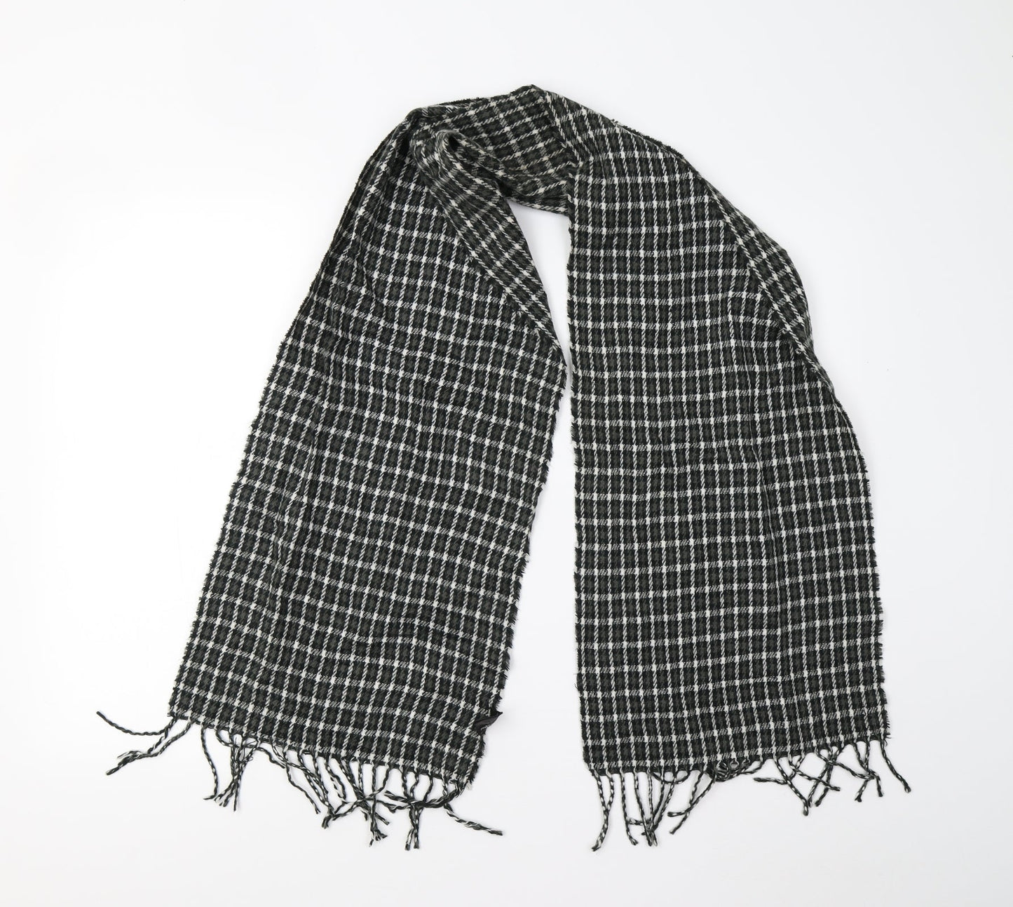 Twisted Soul Grey Check Knit Scarf