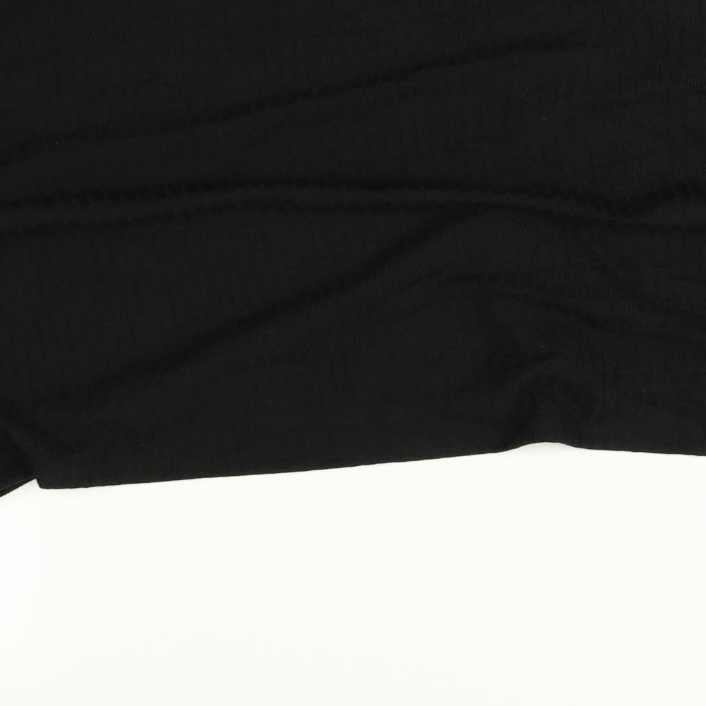 SheIn Womens Black Basic T-Shirt Size L - pearls on front