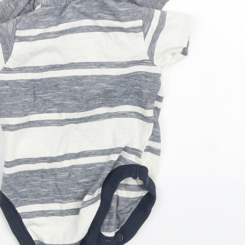 Nutmeg Boys Grey Striped Babygrow One-Piece Size 3-6 Months