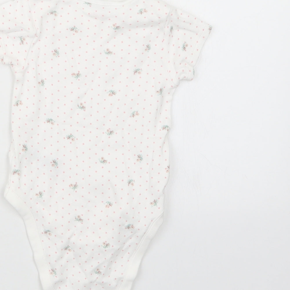 NEXT Girls White Geometric Babygrow One-Piece Size 3-6 Months