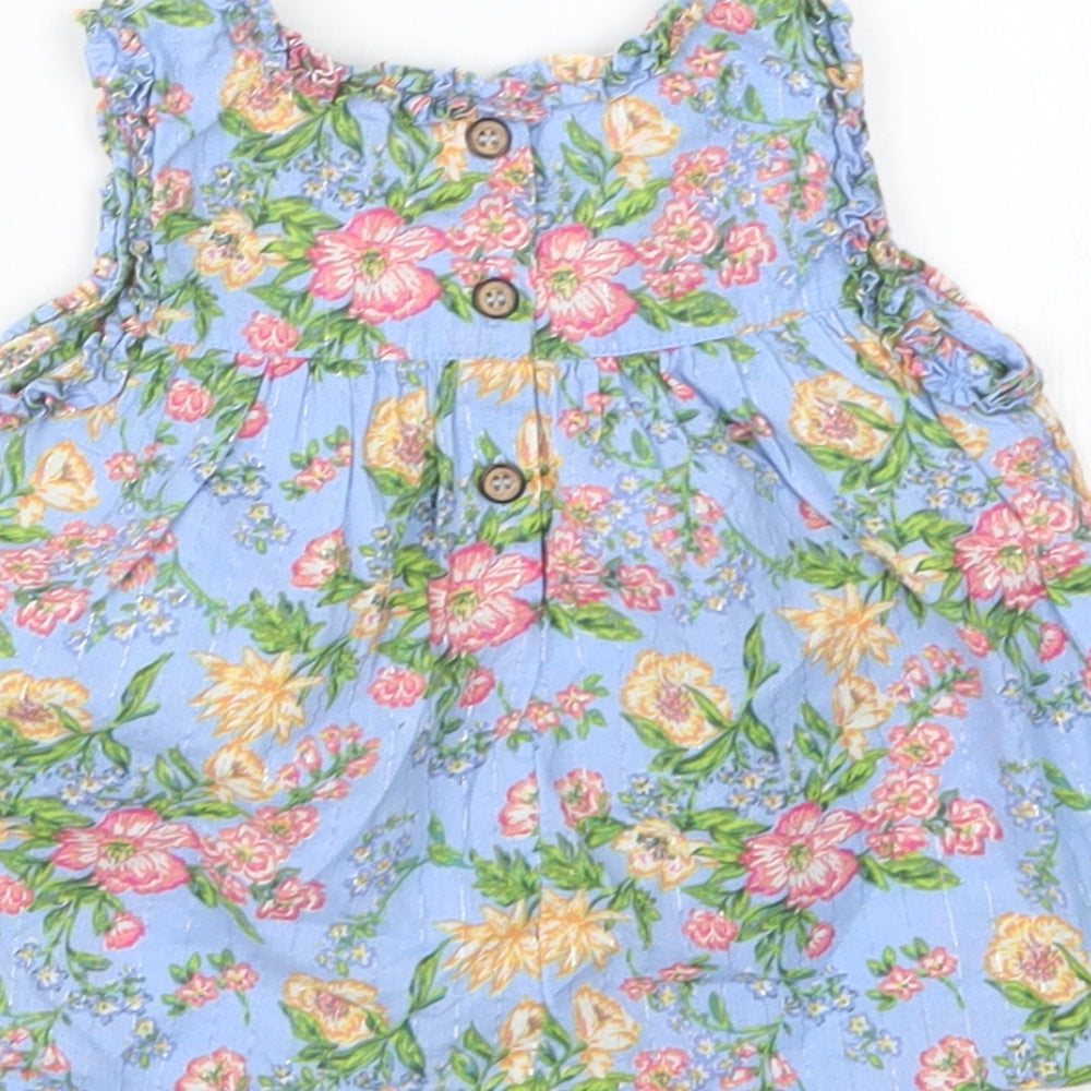 NEXT Girls Blue Fair Isle Basic T-Shirt Size 6-9 Months