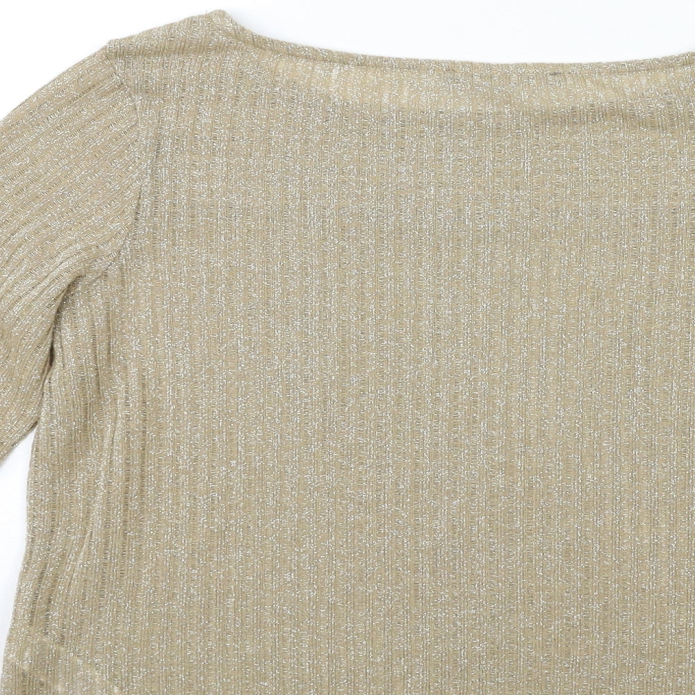 Marks and Spencer Womens Gold Knit Pullover Jumper Size 12