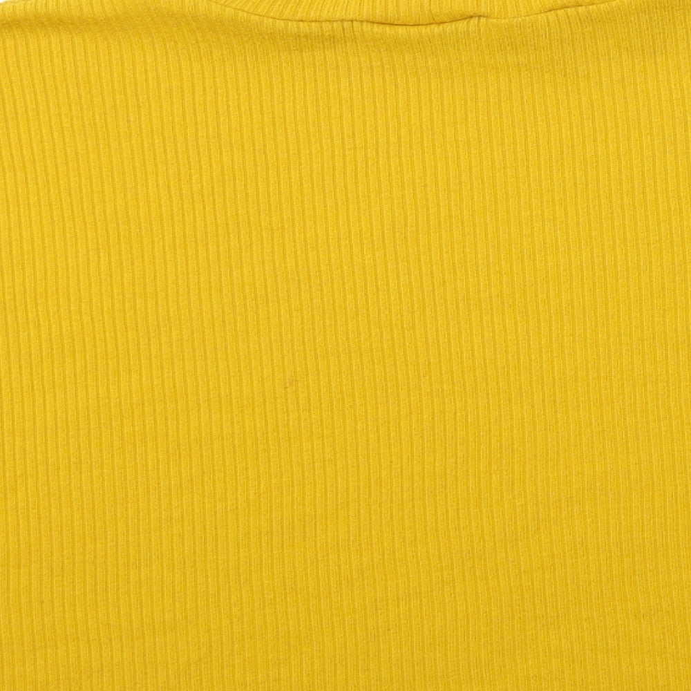 H&M Womens Yellow Knit Pullover Jumper Size M