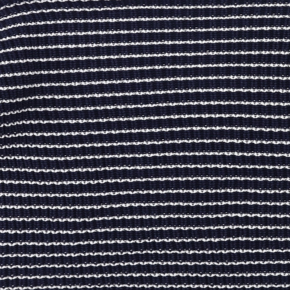 Marks and Spencer Womens Blue Striped Knit Pullover Jumper Size L