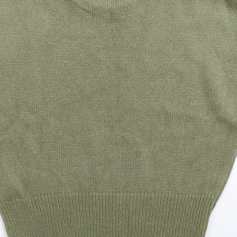 Nasty Gal Womens Green Knit Vest Jumper Size S