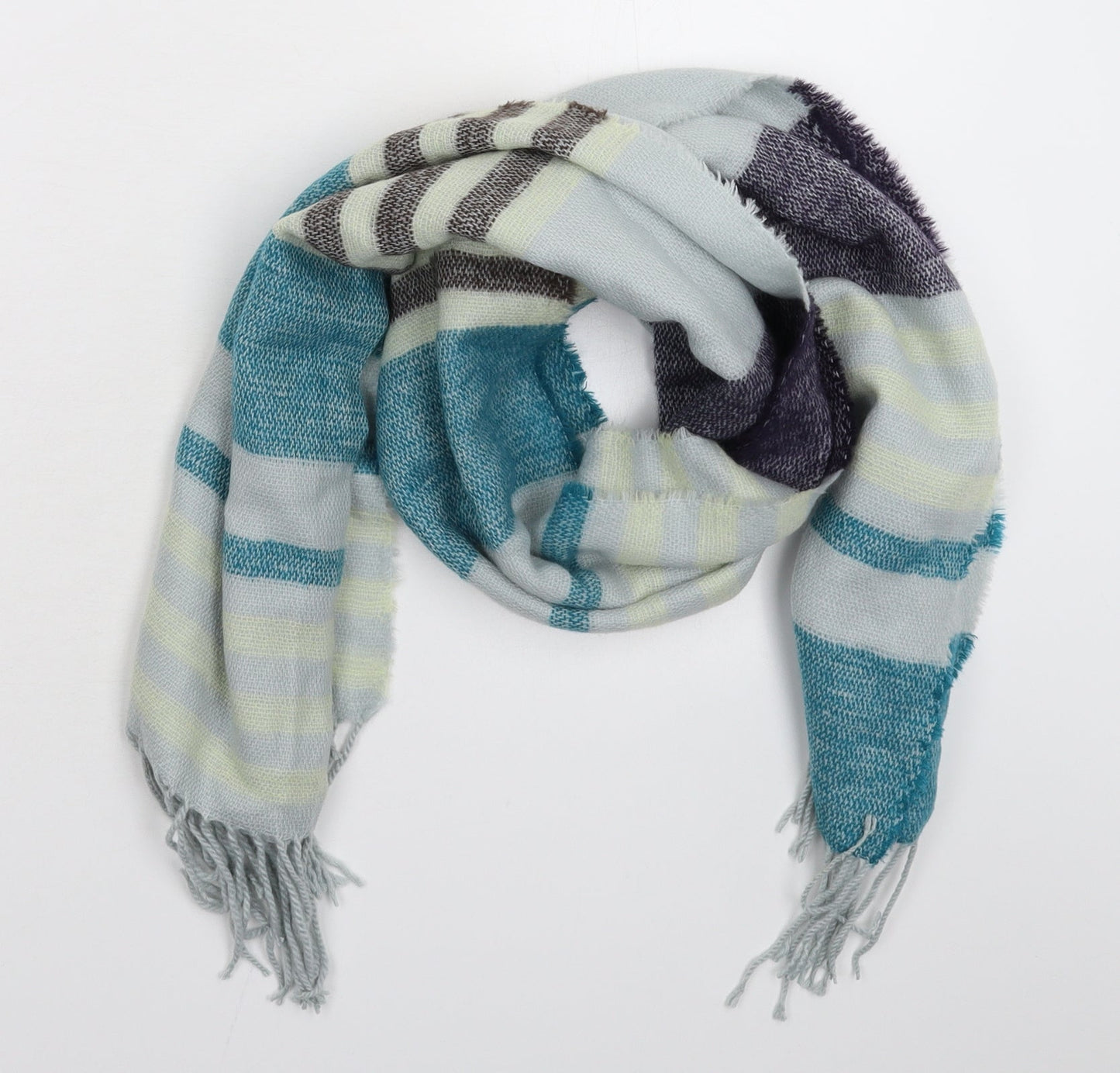 Preworn Womens Multicoloured Striped Knit Scarf