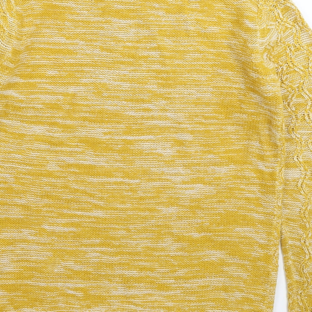 Papaya Womens Yellow Knit Pullover Jumper Size S