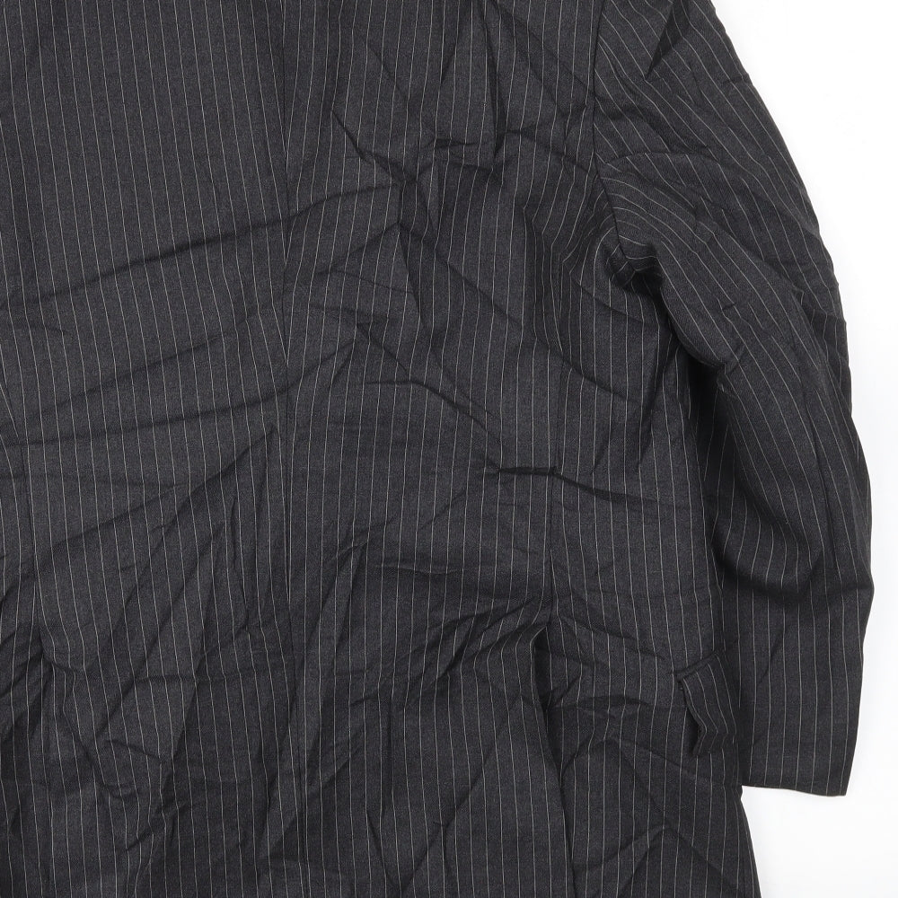 Preworn Mens Grey Striped Jacket Blazer Size 42