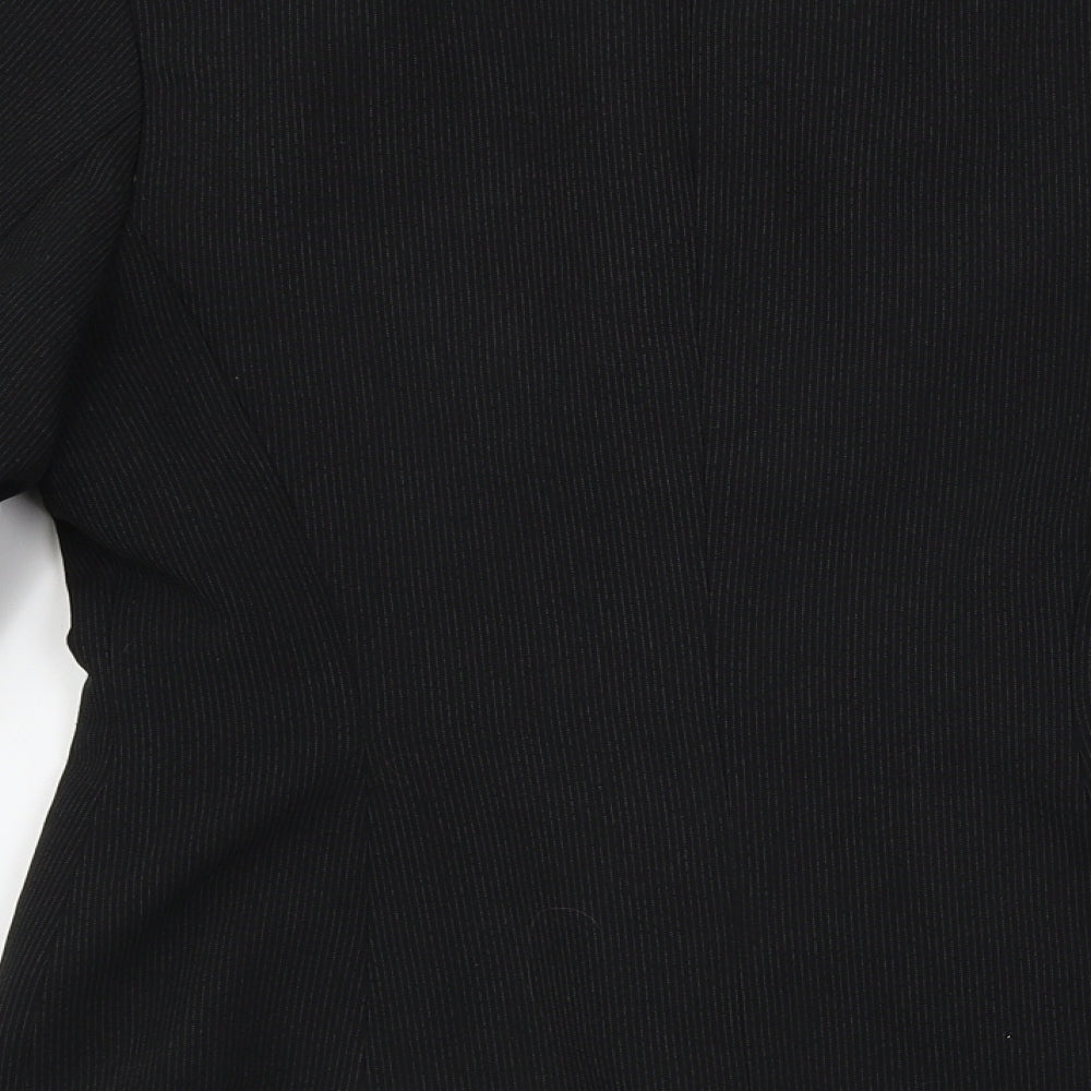 Exact Womens Black Striped Jacket Blazer Size 6